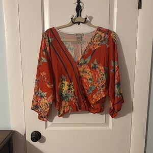 Flying Tomato Red Floral Top